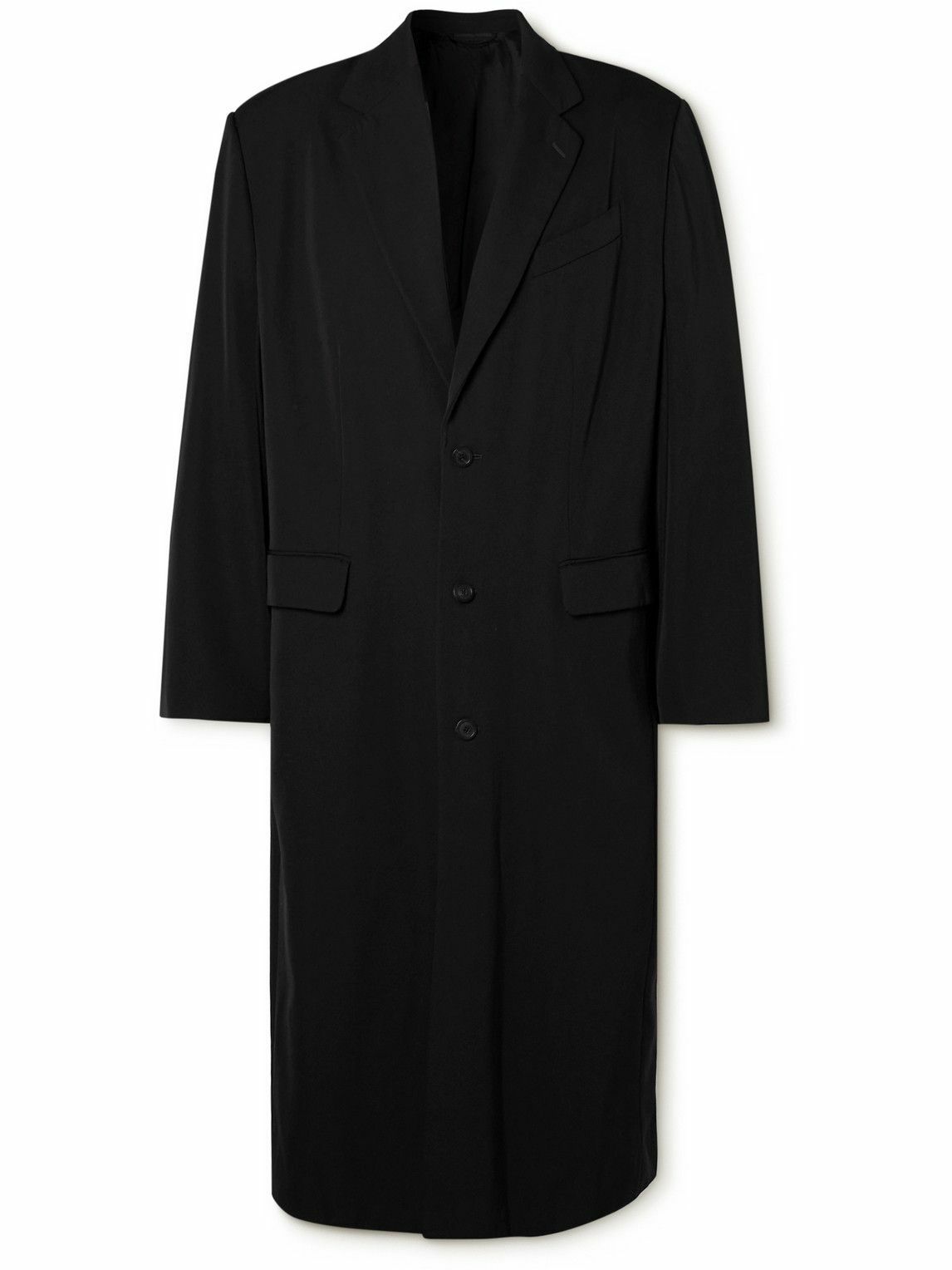Balenciaga - Oversized Logo-Appliquéd Cotton-Drill Coat - Black