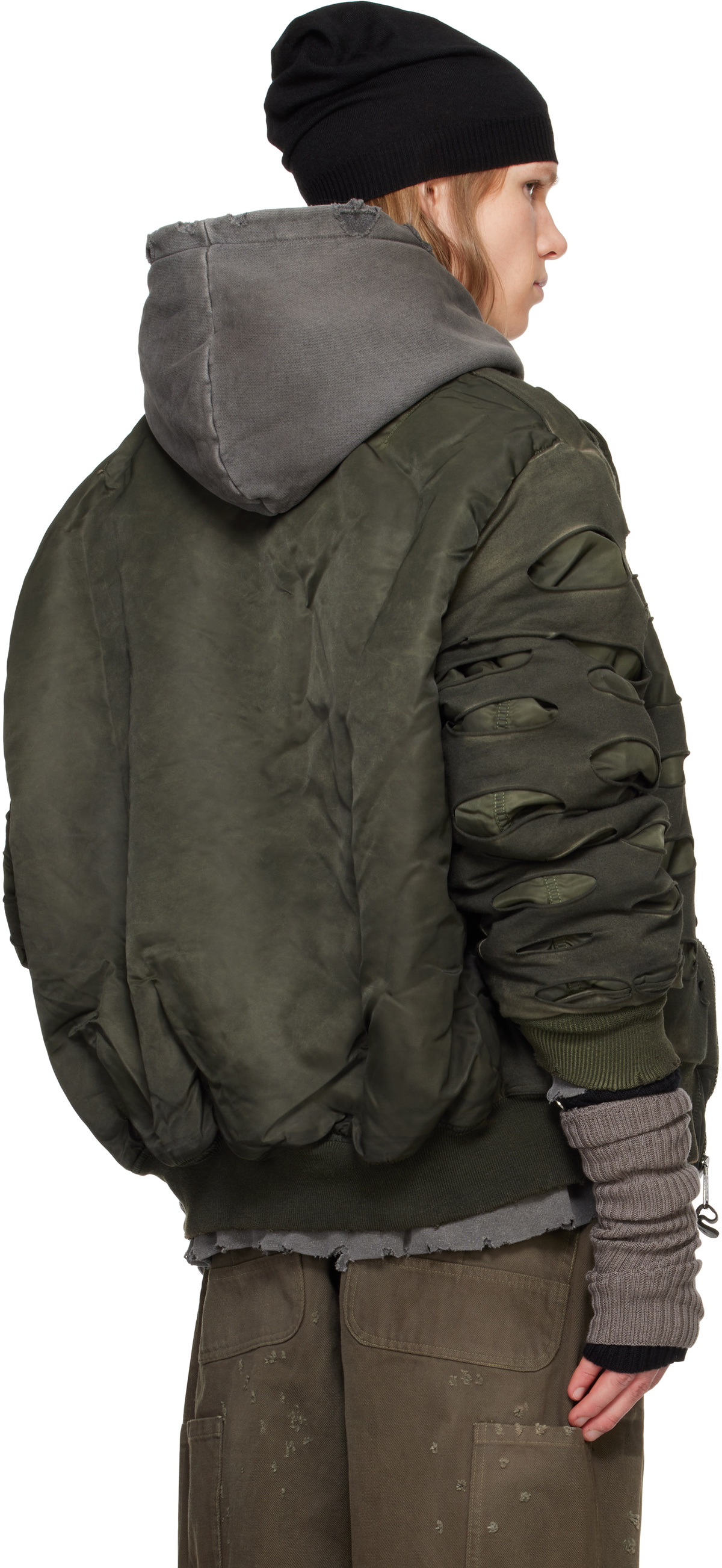 Alexander Digenova Khaki Double Layer Reversible Bomber Jacket