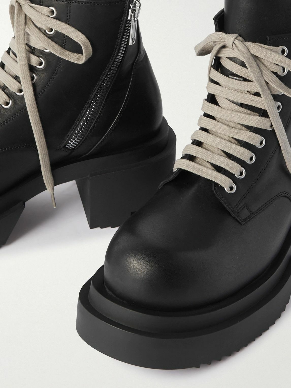 Rick Owens - Low Army Bogun Leather Boots - Black Rick Owens