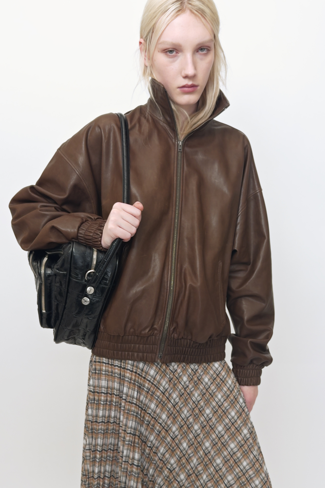 Acne Studios - レザージャケット - ダークブラウン