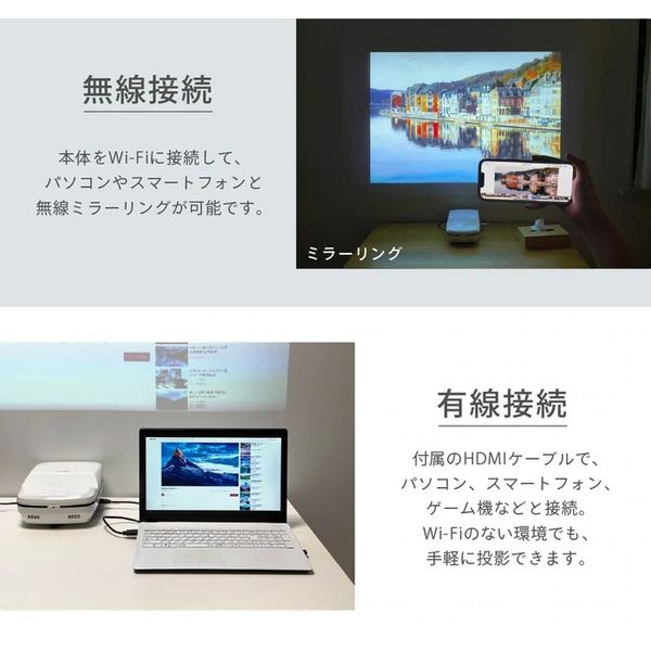 FunLogy Air LED超短焦点プロジェクター 1800ANSIルーメン（直送品