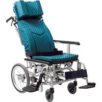 カワムラサイクル リクライニング車いす（介助用） RR60NB緑NO 1台 06