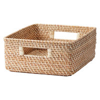 無印良品 重なるラタン角型バスケット 大 （V）約幅35×奥行36×高