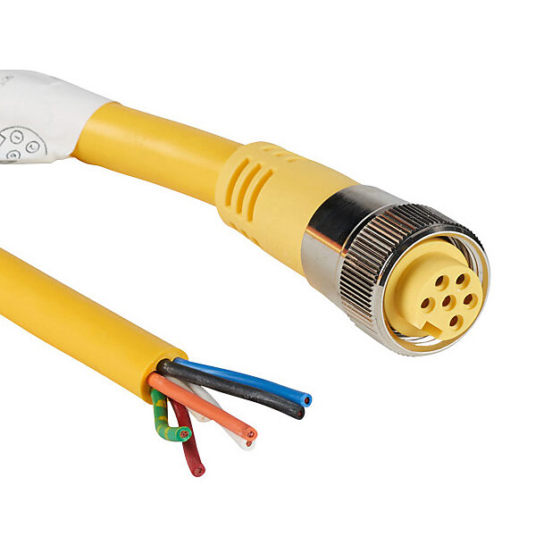 7/8in - 16 UN2 Thread Nut 6-pin Female Axial to Pigtail Cable