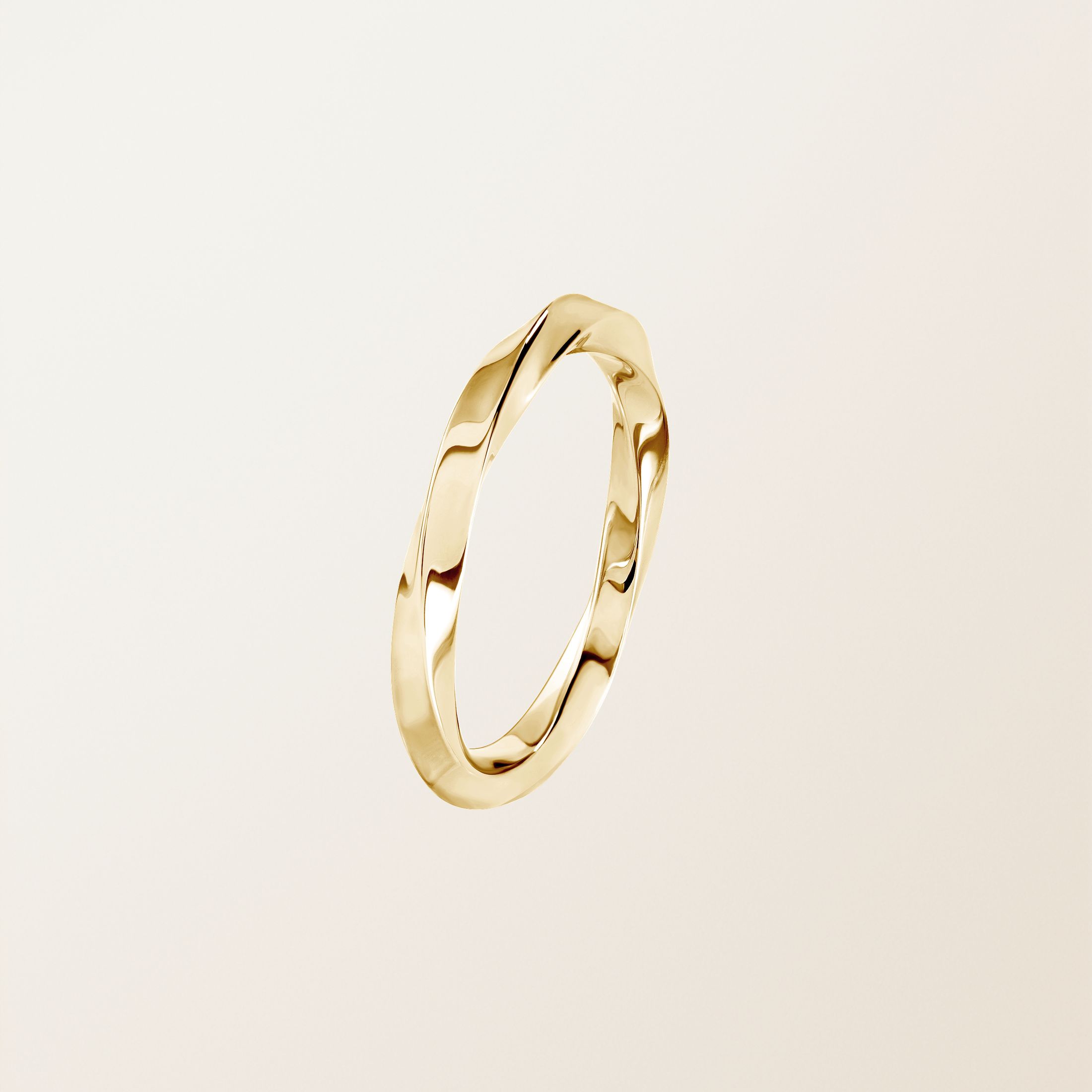 結婚指輪 18金イエローゴールド Thésée Love Brossée 3 mm