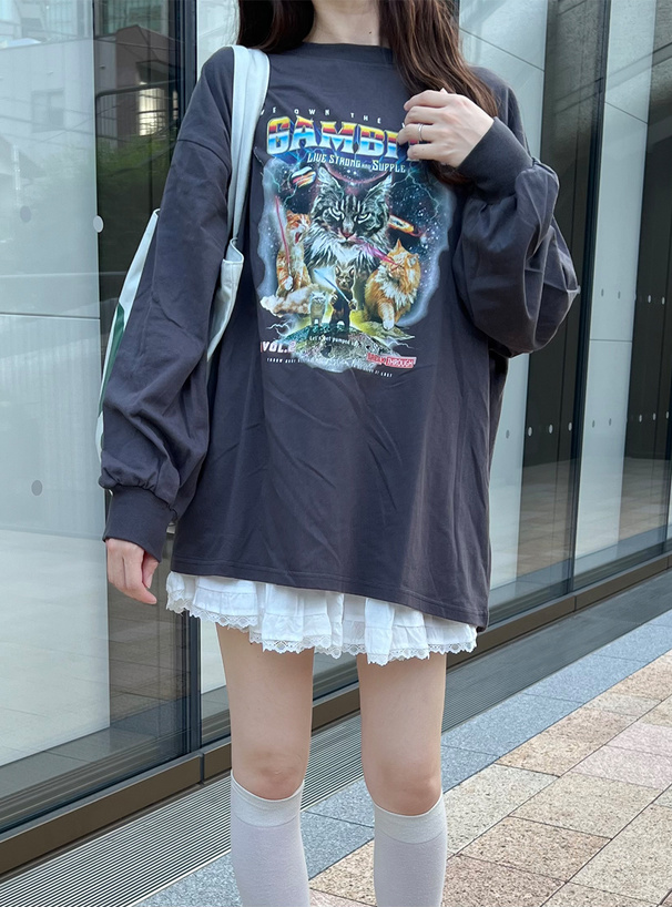 キャットプリントロンT[cc85] | レディースファッション通販のグレイル