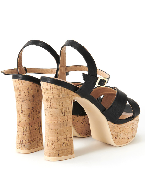 コルクソールクロスストラップサンダル[ci374] | レディース