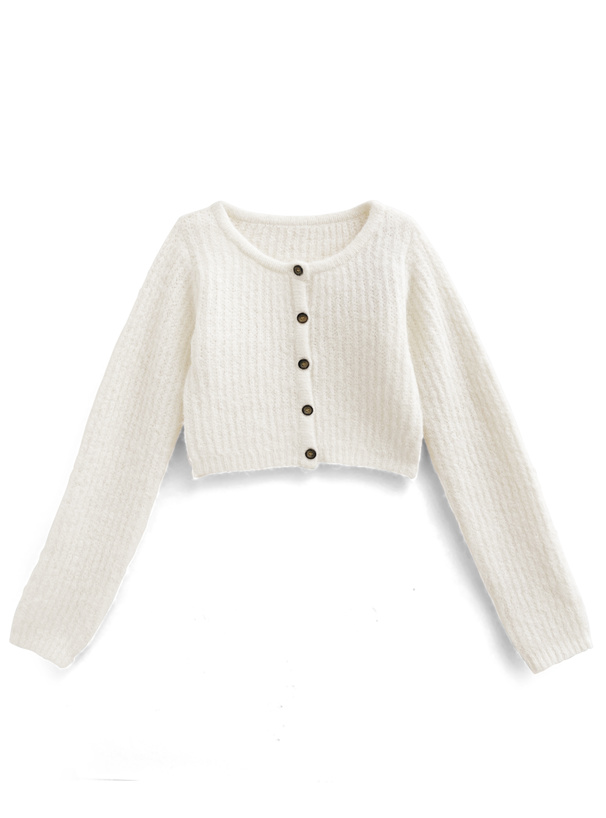 ショート丈キャミソールxカーディガンフェザーニットアンサンブル