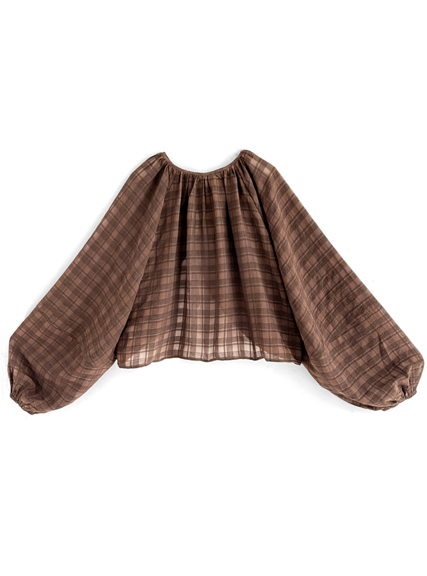 チェック柄シアーダブルリボンボレロ[an1362] | レディース