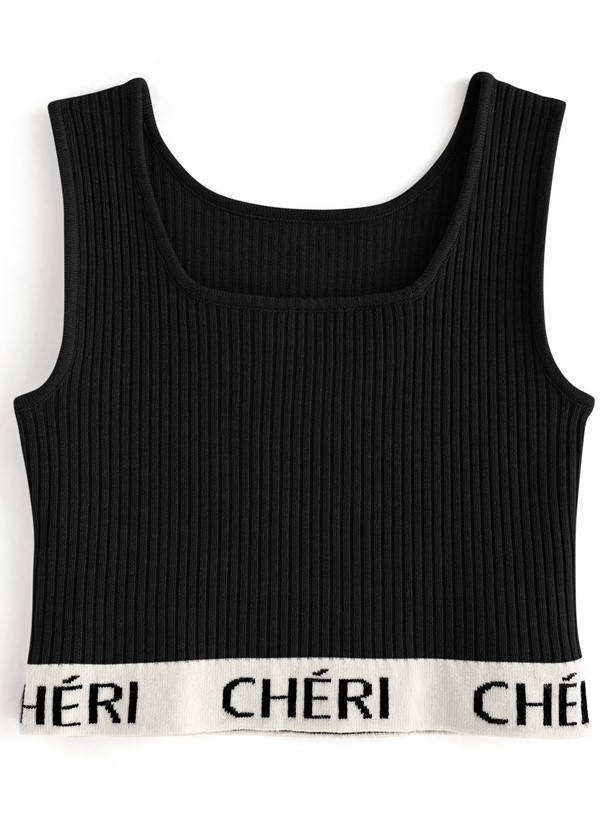 ロゴクロップド丈ニットタンクトップ[an1377] | レディース