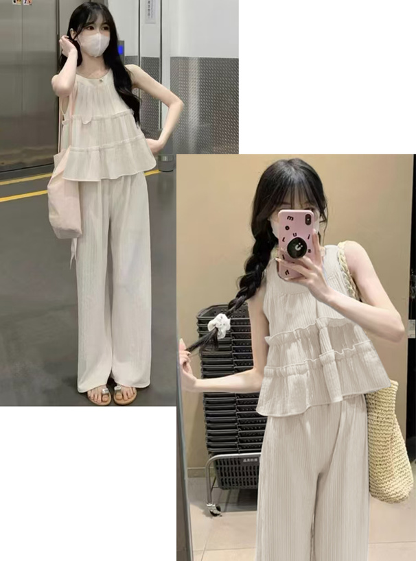 ティアードトップス×ワイドパンツセットアップ[ac2560] | レディース