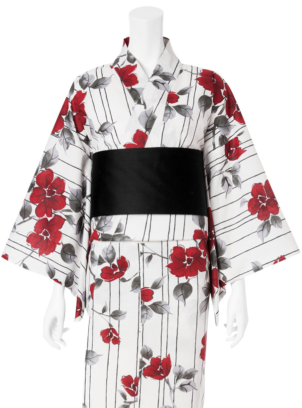 ストライプ椿浴衣セット[gi1208] | レディースファッション通販の