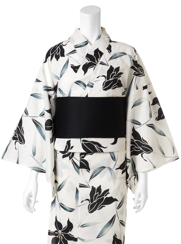 モノトーン百合浴衣セット[gi1326] | レディースファッション通販の