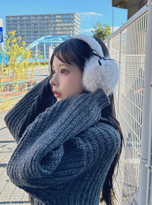 ファーリボンイヤーマフラー[dd414] | レディースファッション通販の