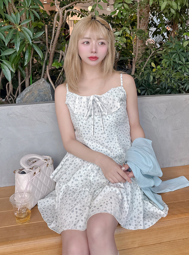 花柄フリルキャミソールミニワンピース[dk1350] | レディース