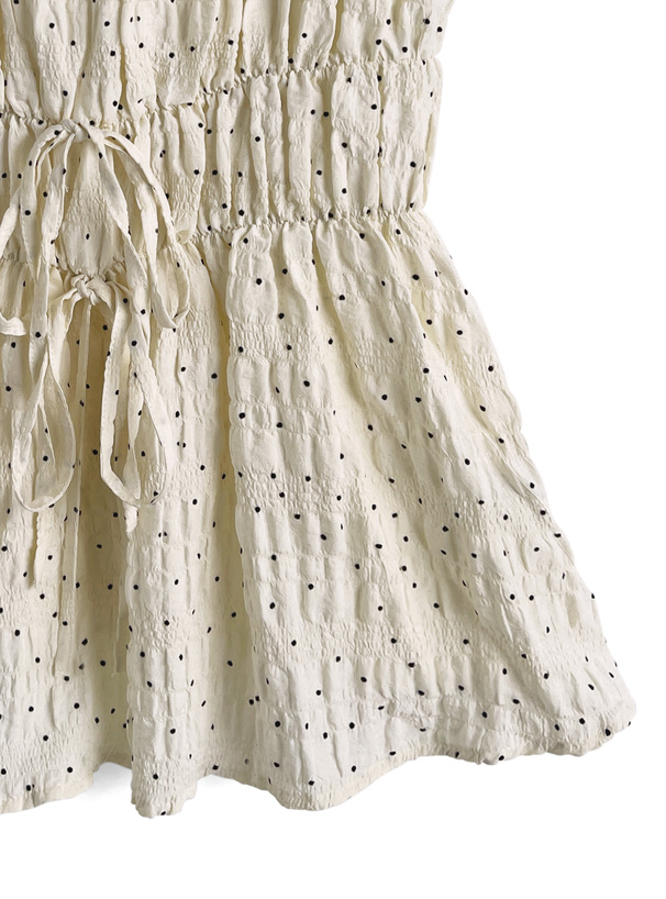 ドット柄フリルペプラムキャミソールトップス[dh1380] | レディース