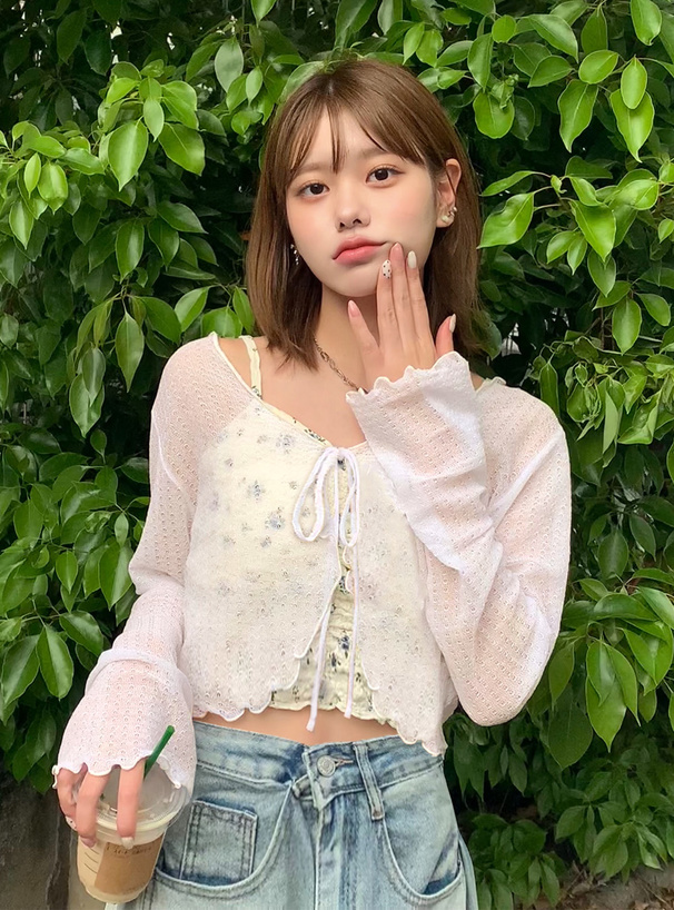 リボンフレアスリーブニットボレロ[dr682] | レディースファッション