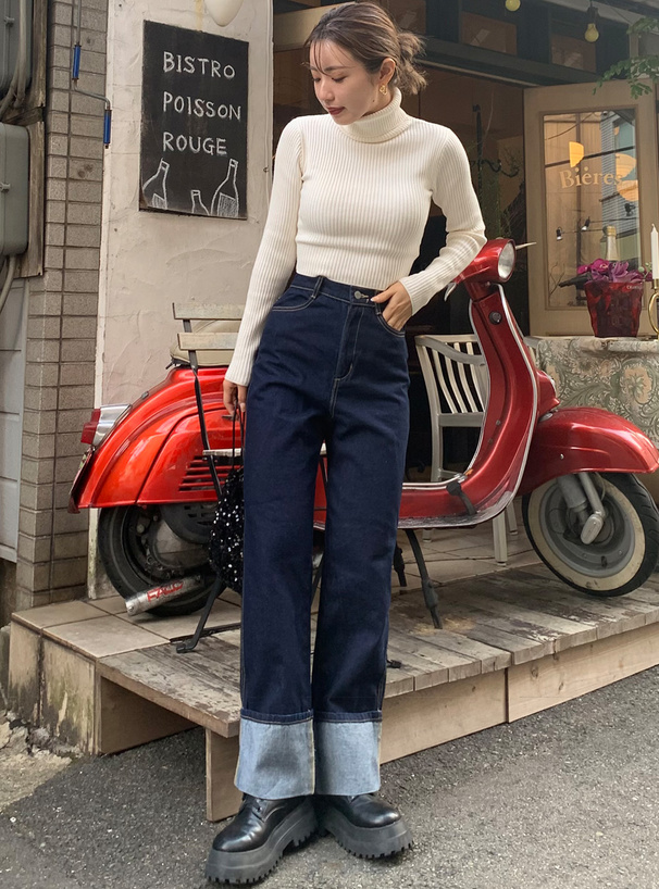 ロールアップデニムパンツ[fo1842] | レディースファッション通販の