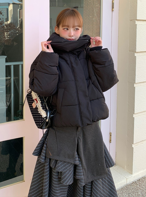 ビッグカラー中綿ダウンジャケット[kd64] | レディースファッション