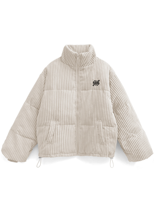 ロゴ刺繍コーデュロイダウンジャケット[kd85] | レディース