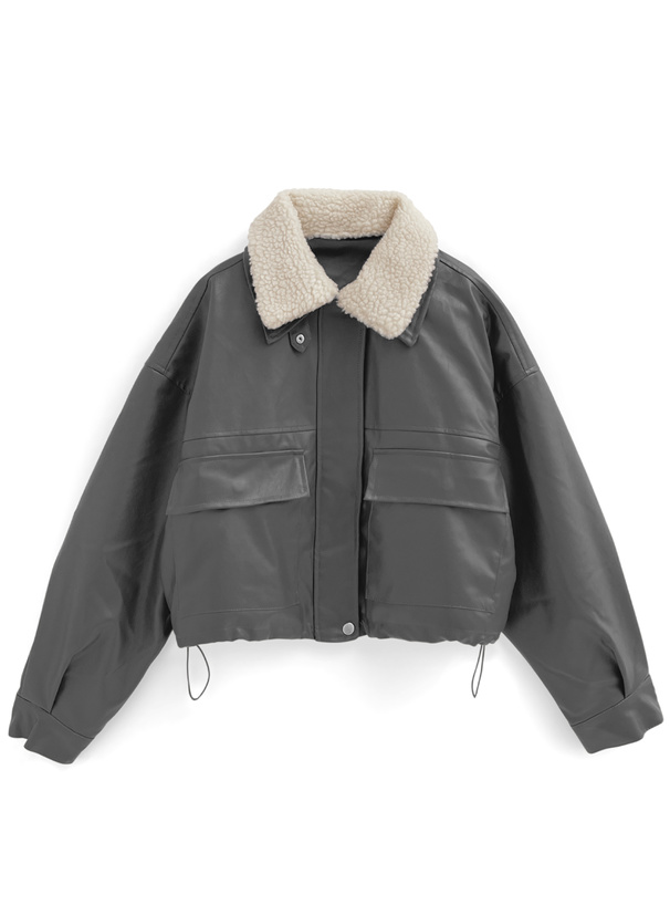 襟2Wayボア付きレザージャケット[kd90] | レディースファッション通販