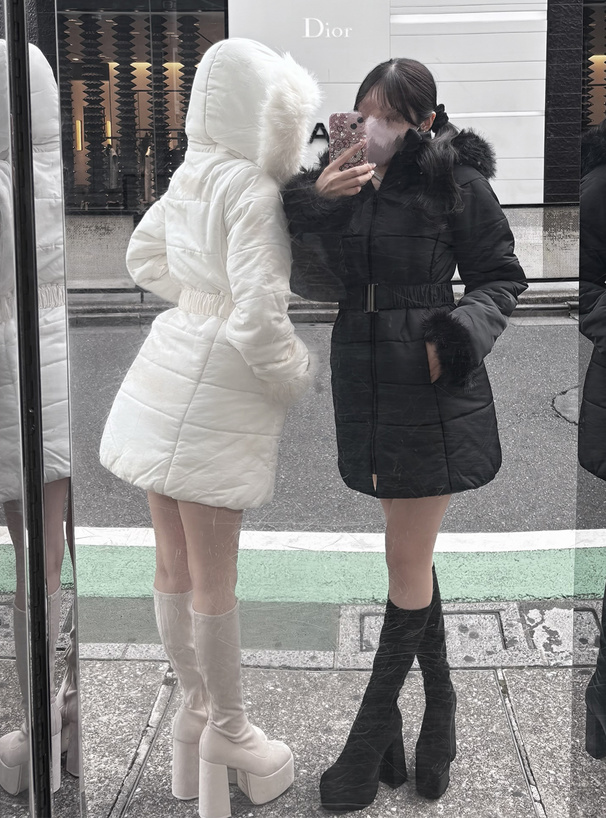 ベルト付きファーダウンコート[kd13] | レディースファッション通販の