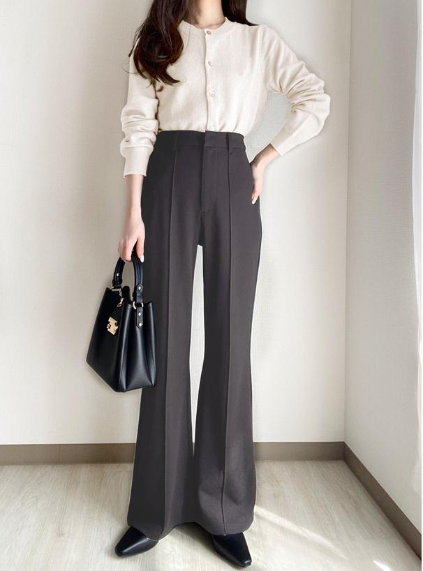 センターピンタックフレアパンツ[kz06] | レディースファッション通販