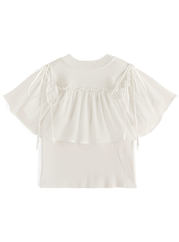 袖2Wayショルダーオープンニットブラウス[mb1573] | レディース