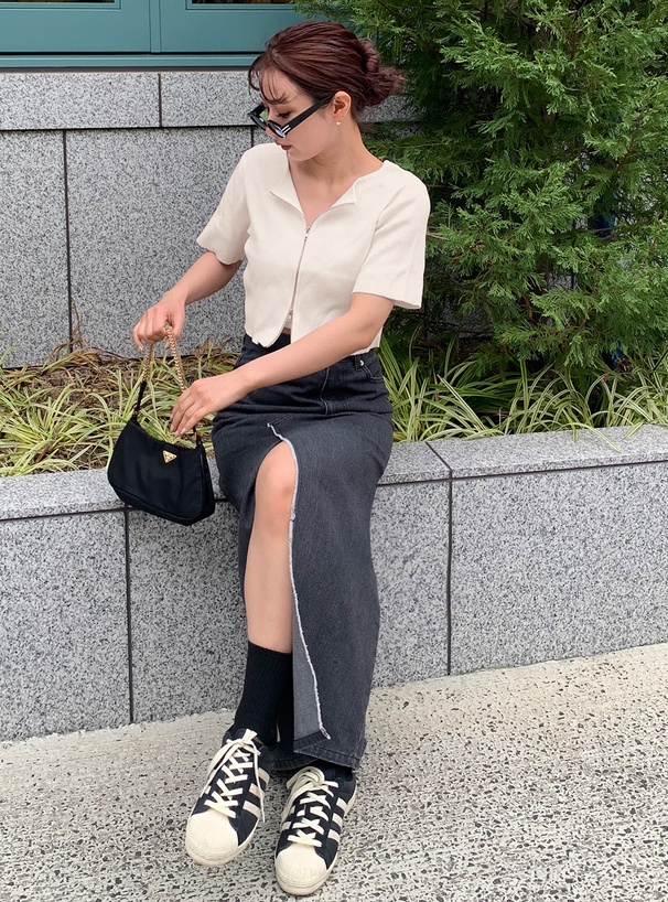 スリットフリンジデニムスカート[nh119] | レディースファッション通販