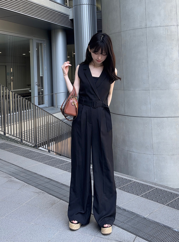ベルト付きテーラードオールインワン[nh121] | レディースファッション