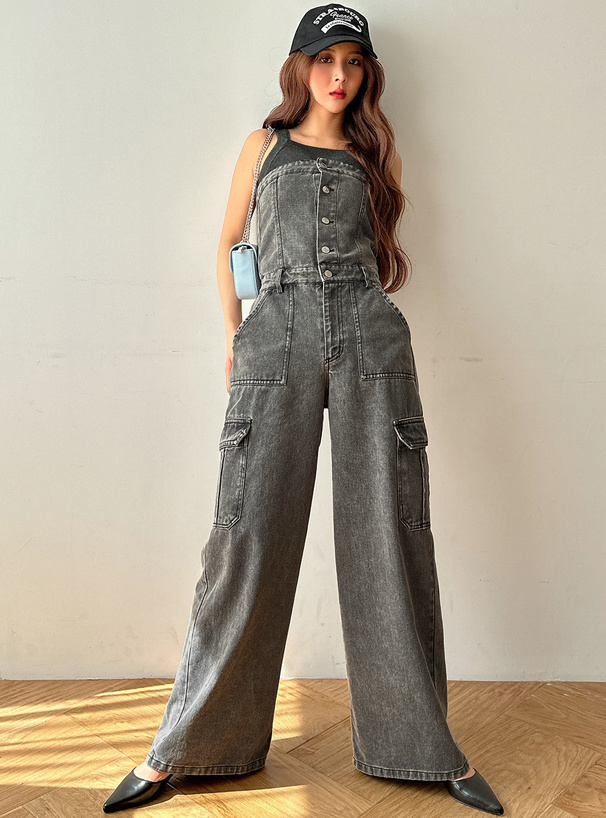 ベアトップデニムオールインワン[nh123] | レディースファッション通販