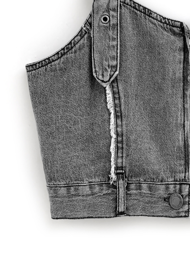 フリンジジップデニムビスチェ[nh134] | レディースファッション通販の