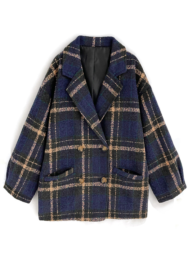 チェック柄ツイードショートコート[snk978] | レディースファッション