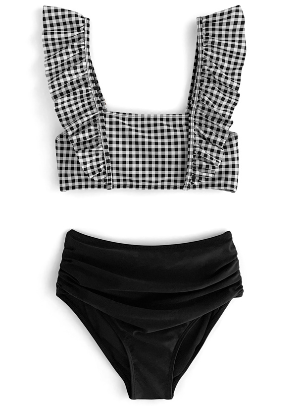 ギンガムチェック柄フリルビキニ水着[se410] | レディースファッション