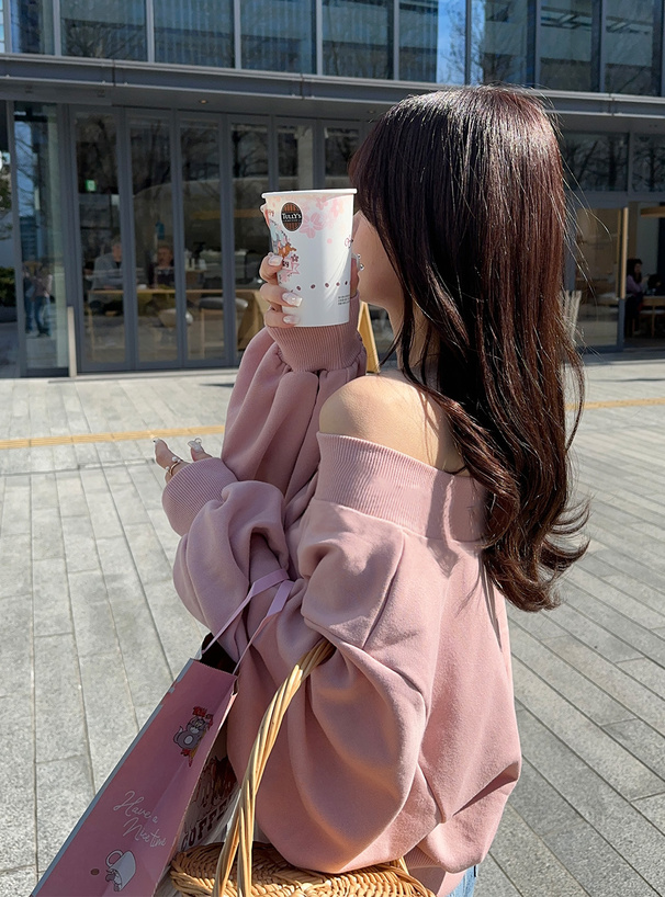 オフショルダースウェットトップス[pm506] | レディースファッション