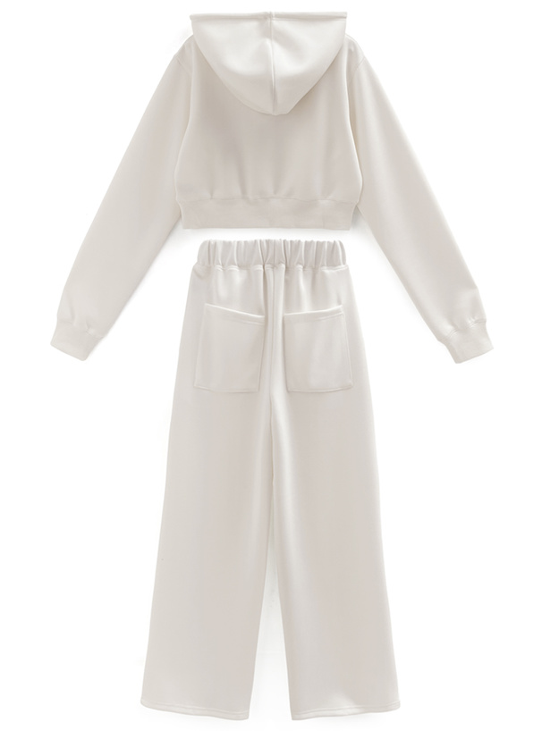 フリージアショート丈パーカー×ワイドパンツセットアップ[pm606