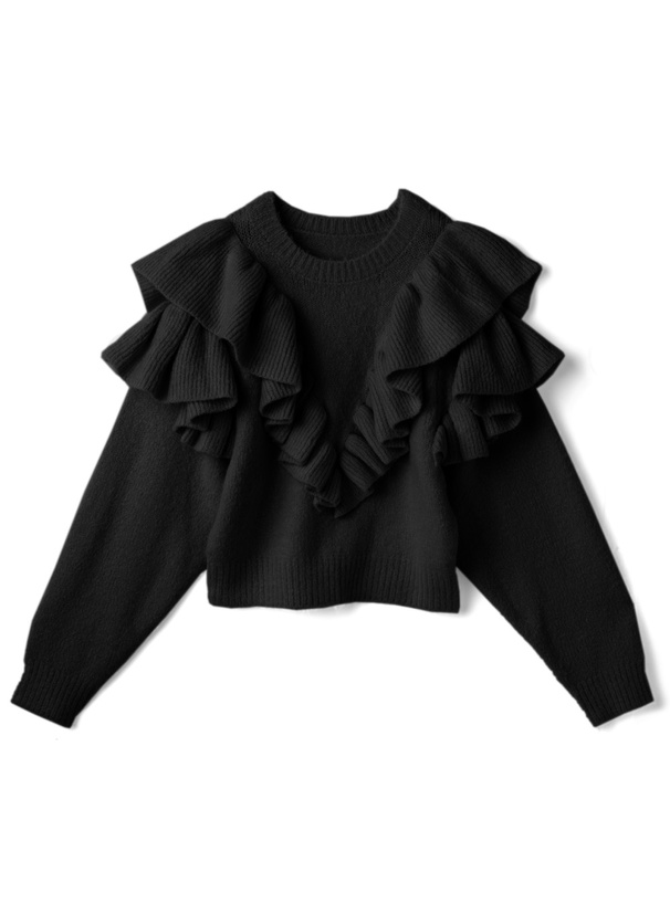 モヘヤタッチフリルニットトップス[rut593] | レディースファッション