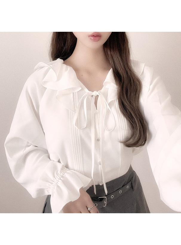 ピンタックフリルリボンブラウス[ta157] | レディースファッション通販