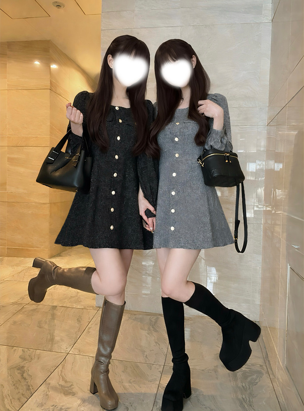 ツイードフレアミニワンピース[tg668] | レディースファッション通販の