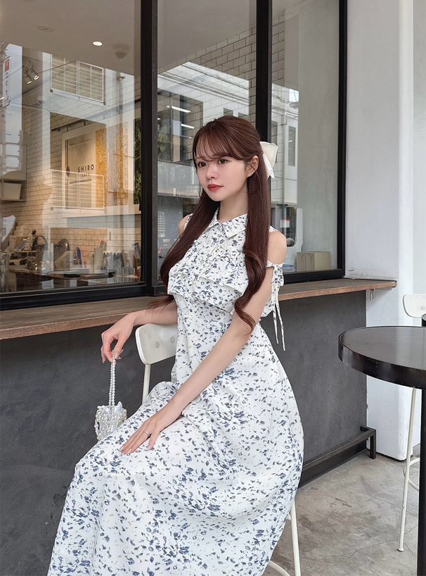 ショルダーリボンフリルフレアシャツワンピース[tg861] | レディース