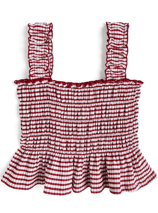 ギンガムチェック柄フリルビスチェ[tg800] | レディースファッション