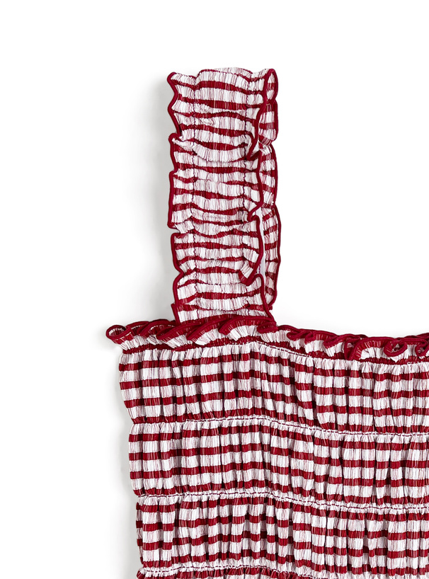 ギンガムチェック柄フリルビスチェ[tg800] | レディースファッション