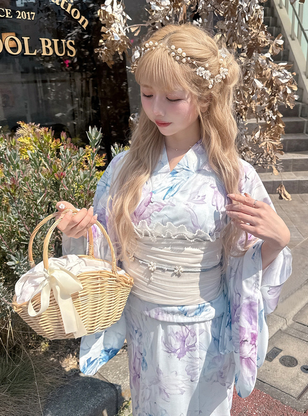 浴衣フラワーパール付き飾り帯紐[tu525] | レディースファッション通販