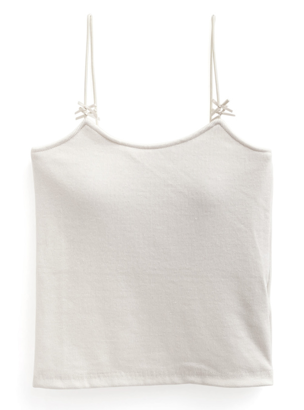 カップ付きサテンリボンストラップキャミソール[tu1159] | レディース