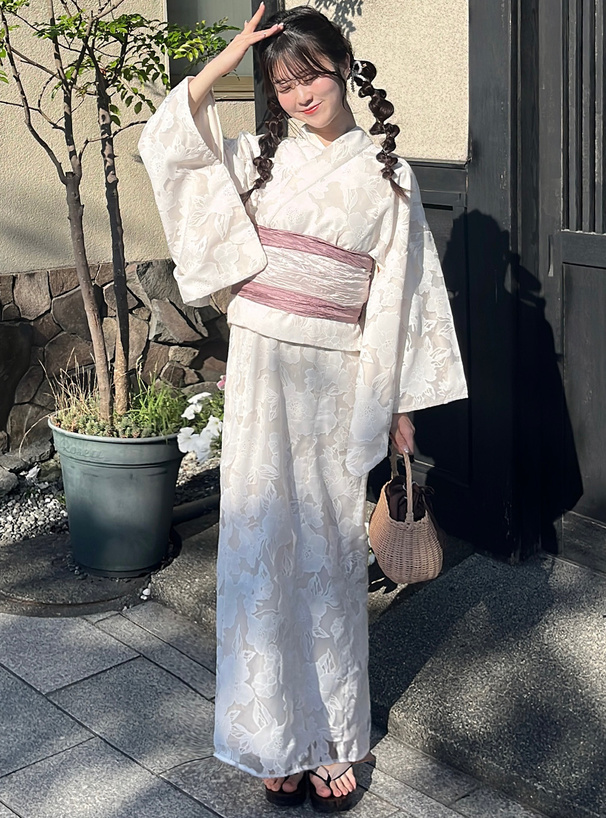 3点セット2Wayオーガンジー花柄セパレート浴衣[tu1350] | レディース