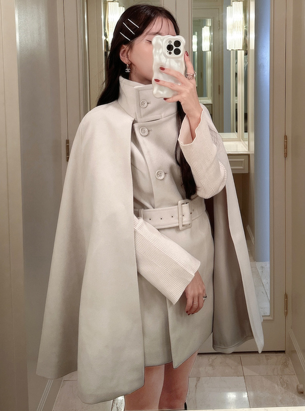 ベルト付きハイネックケープスコート[ze749] | レディースファッション