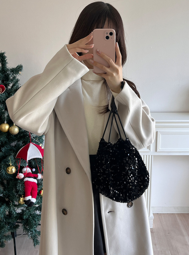 サイドスリットダブルボタンチェスターコート[ze759] | レディース