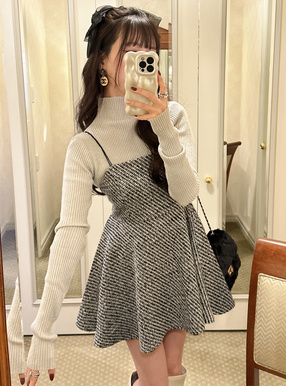 ツイードフレアキャミミニワンピース[ta092] | レディースファッション