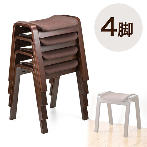 スタッキングスツール（4脚セット・チェア・ベンチ・法事椅子・仏壇