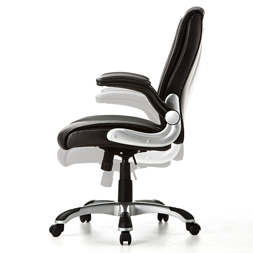 オフィスチェア（アームレスト・跳ね上げ式・ロッキング・PUレザー